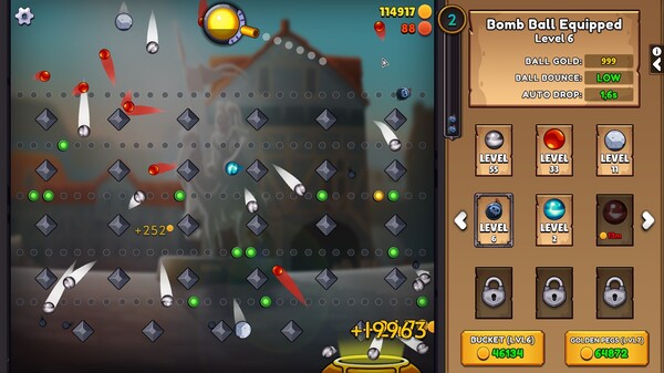 Screenshot of PegIdle gameplay showing in-action mechanics