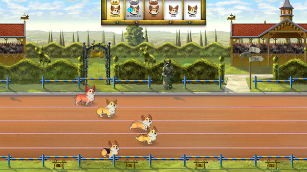 Screenshot of Corgi Race gameplay showing in-action mechanics