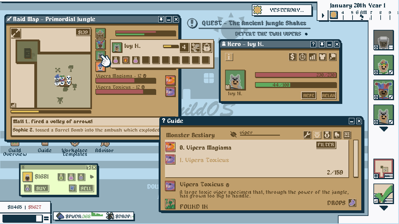 Heroes For Hire - Guild Micromanagement Simulator screenshot 1