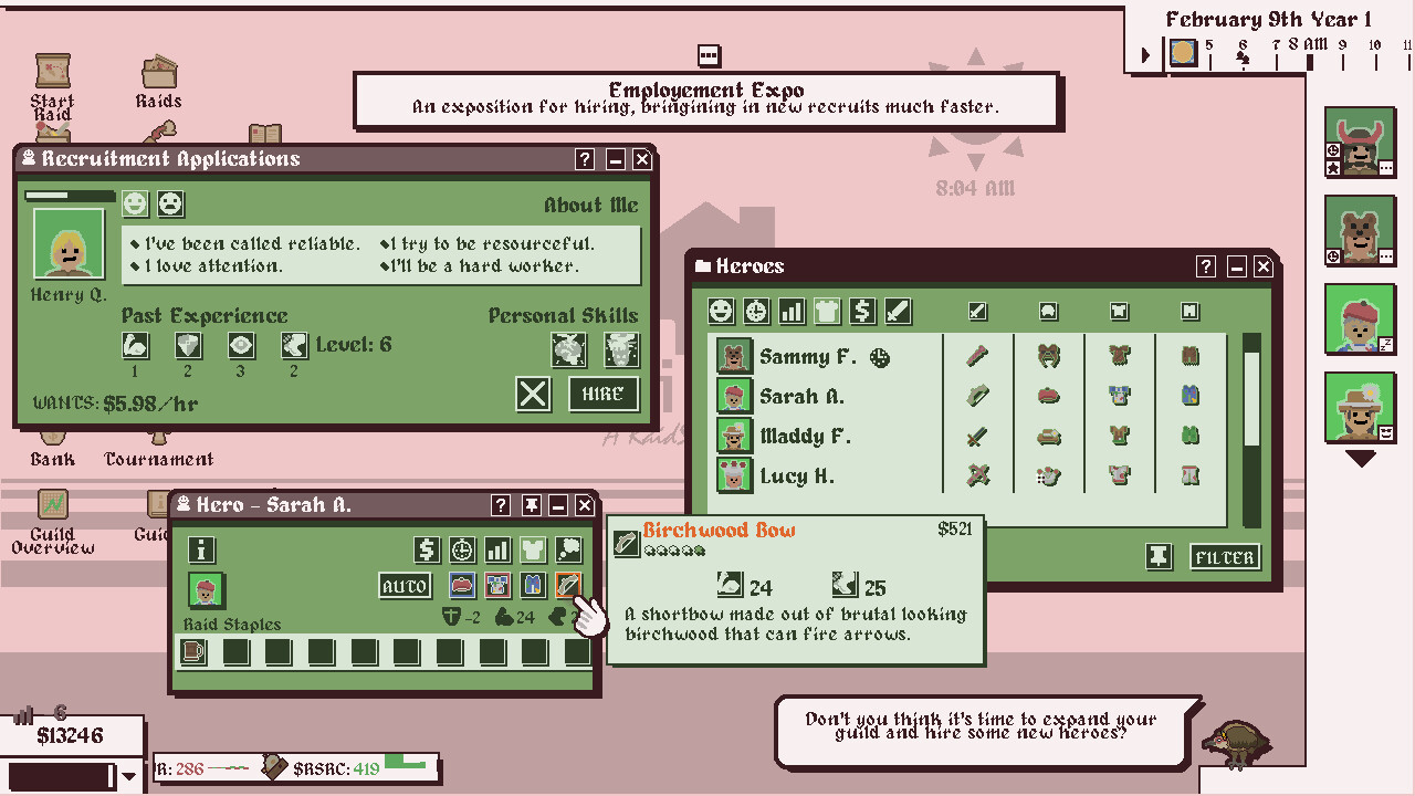 Heroes For Hire - Guild Micromanagement Simulator screenshot 3