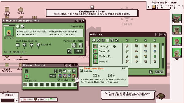 Heroes For Hire - Guild Micromanagement Simulator