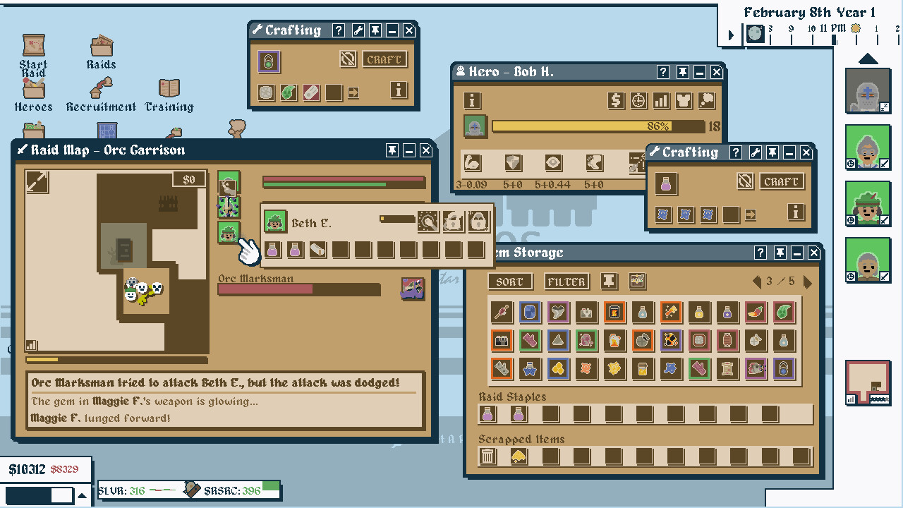 Heroes For Hire - Guild Micromanagement Simulator Featured Screenshot #1