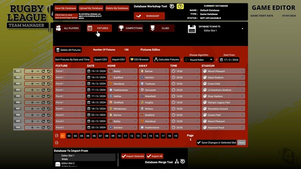Screenshot z Rugby League Team Manager 4