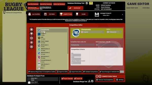 Screenshot z Rugby League Team Manager 4
