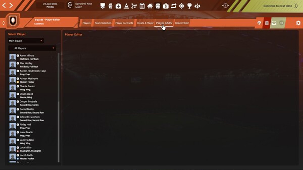 Screenshot z Rugby League Team Manager 4