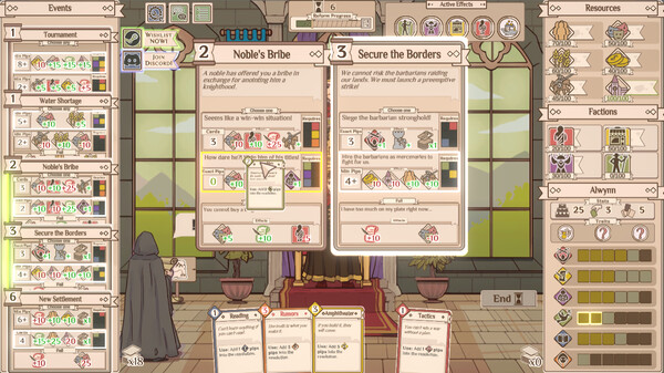 Screenshot of Royal Decree! gameplay showing in-action mechanics
