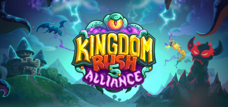 Обложка и сцена битвы из Kingdom Rush 5: Alliance TD для описания игры на rendi.ru, демонстрация ключевого визуального стиля