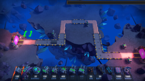 Screenshot of M.A.C.E. Tower Defense 2 gameplay showing in-action mechanics