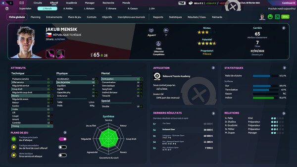 Capture d'écran 1 de Tennis Manager 2024