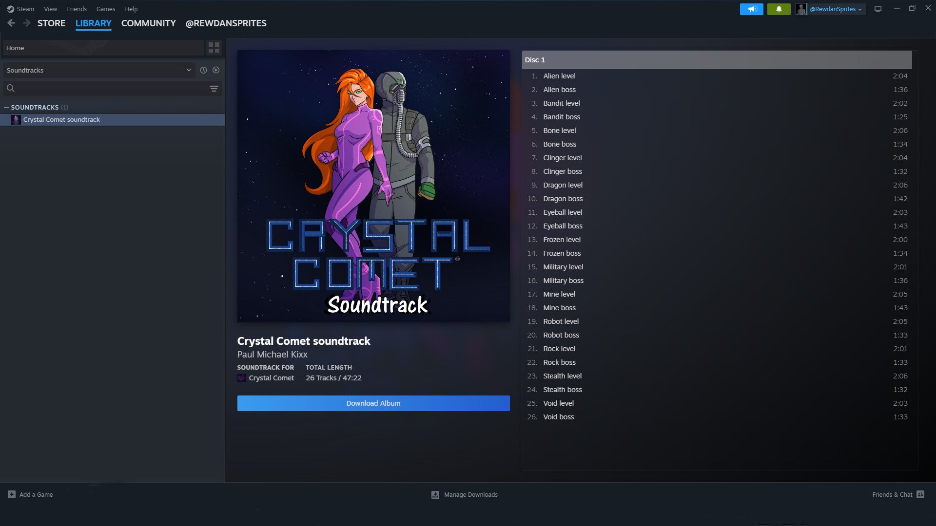 Crystal Comet Soundtrack Featured Screenshot #1