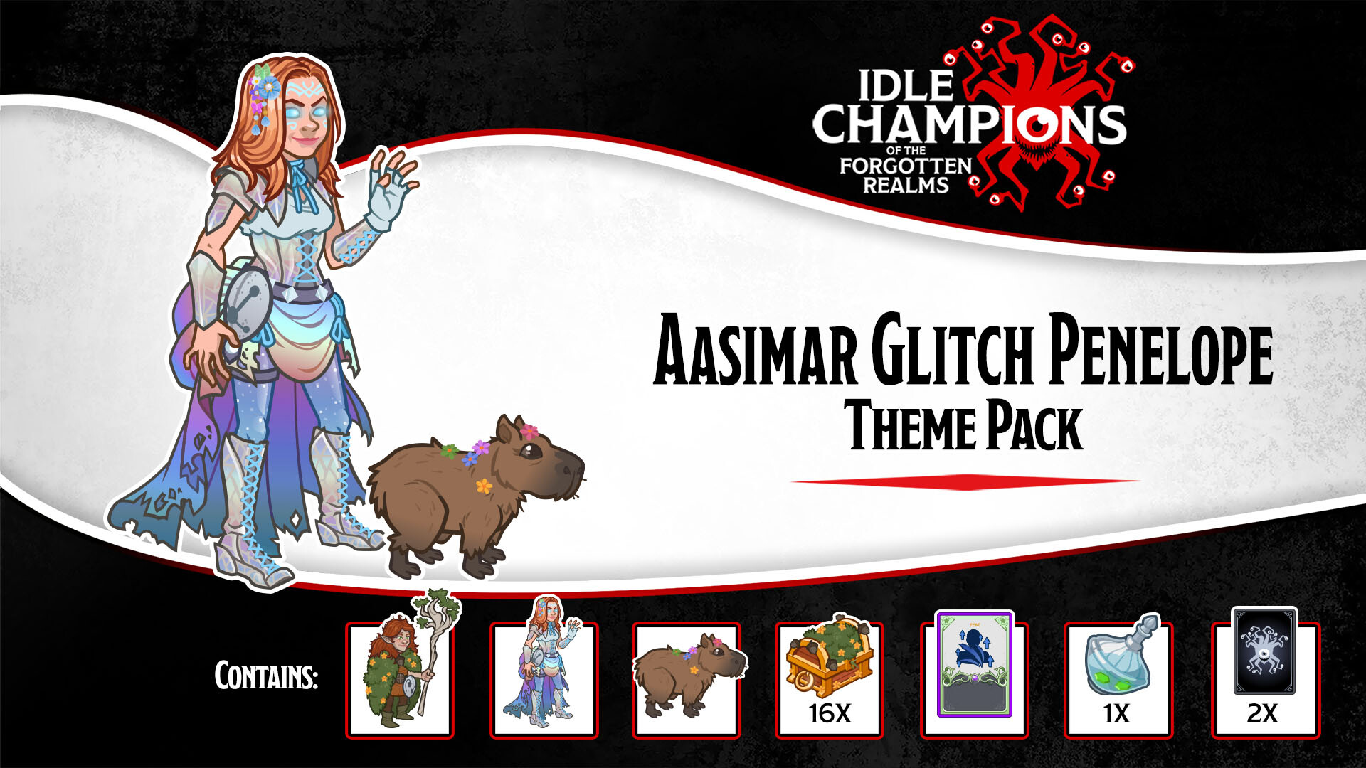 Idle Champions - Aasimar Glitch Penelope Theme Pack Featured Screenshot #1