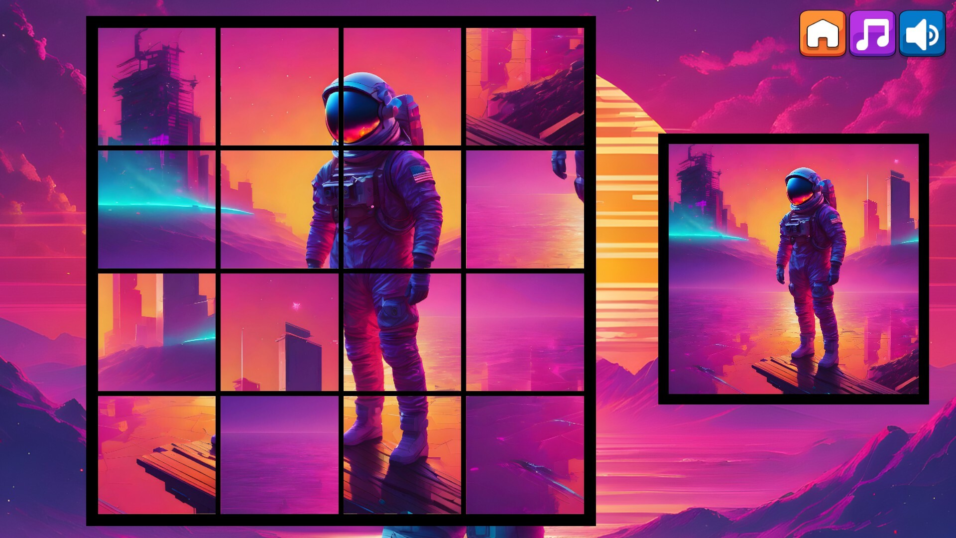 OG Puzzlers: Synthwave Astronauts Featured Screenshot #1