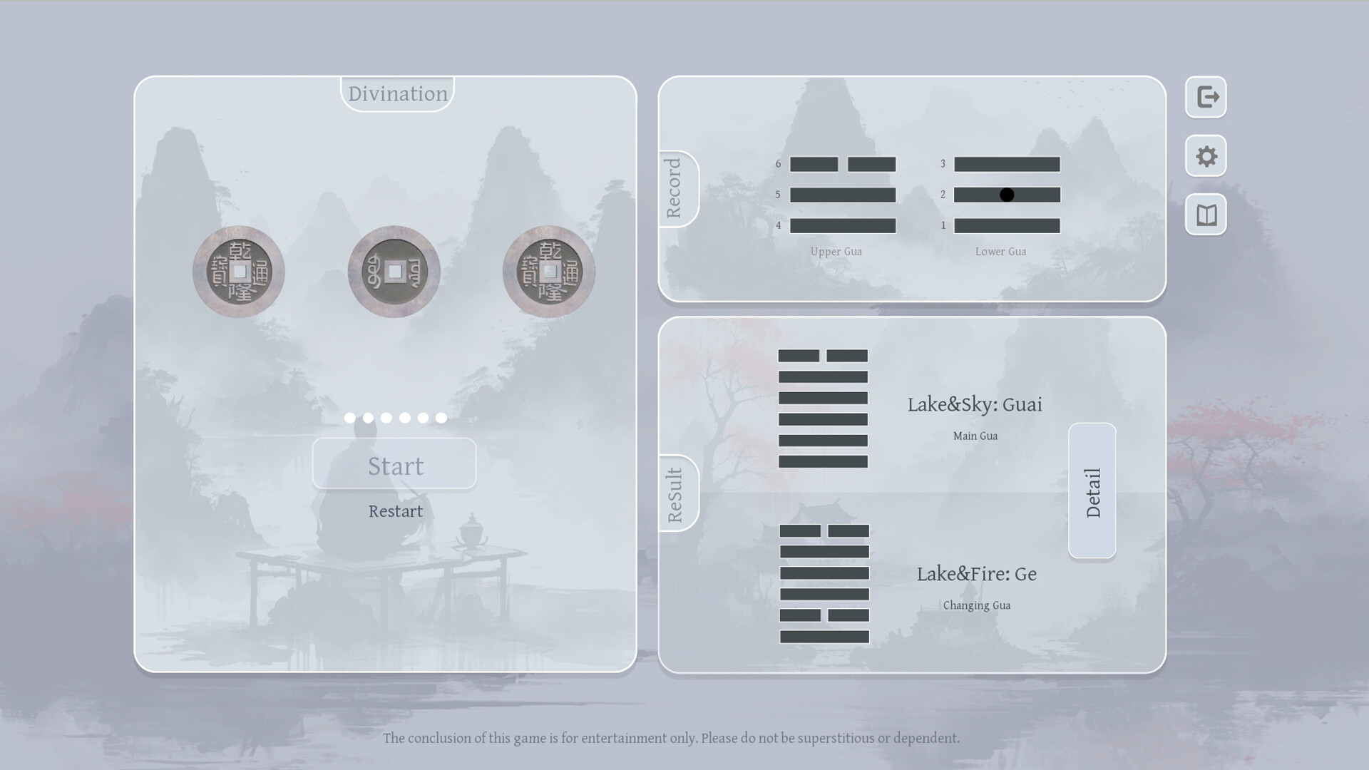 #2. Guidelines for the Book of Changes (Steam) 由: QIN YICHEN