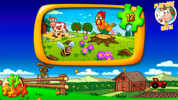 Animal Farm Jigsaw Games for Toddlers, Babys and Kids.