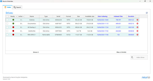 Screenshot z Neuria UltraIndex Screenshot z Neuria UltraIndex
