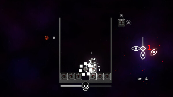 Screenshot of Ominoflux gameplay showing in-action mechanics