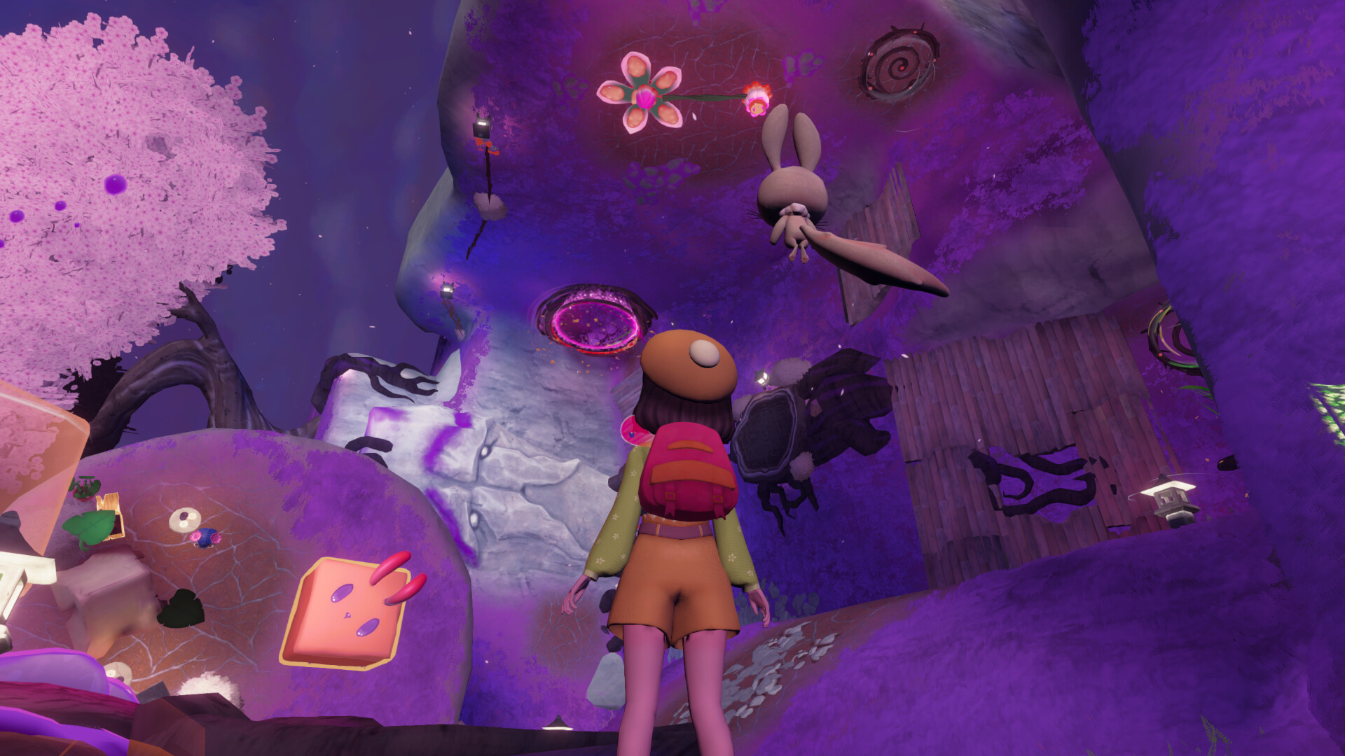 Kiko speaks with Oshosan, a river spirit who dreams of opening a tea shop, in Nomori