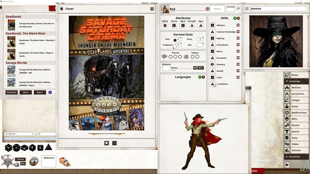 Fantasy Grounds - Savage Saturday Cinema: Thunder on the Mountainのスクリーンショット 1