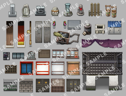 KHAiHOM.com - RPG Maker MZ - SERIALGAMES Living Good City Tileset - Shrine and Temples SET