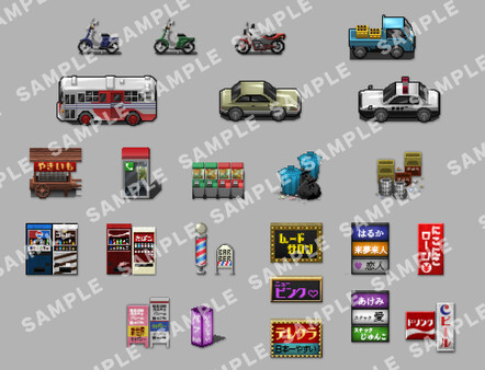 RPG Maker MV - SERIALGAMES Living Good City Tileset - 80's Scene SET