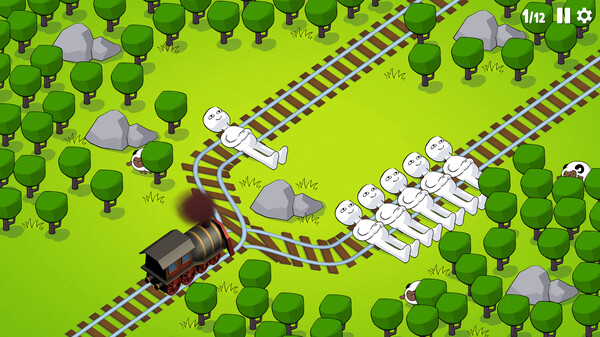 Screenshot of Choo-Choose gameplay showing in-action mechanics