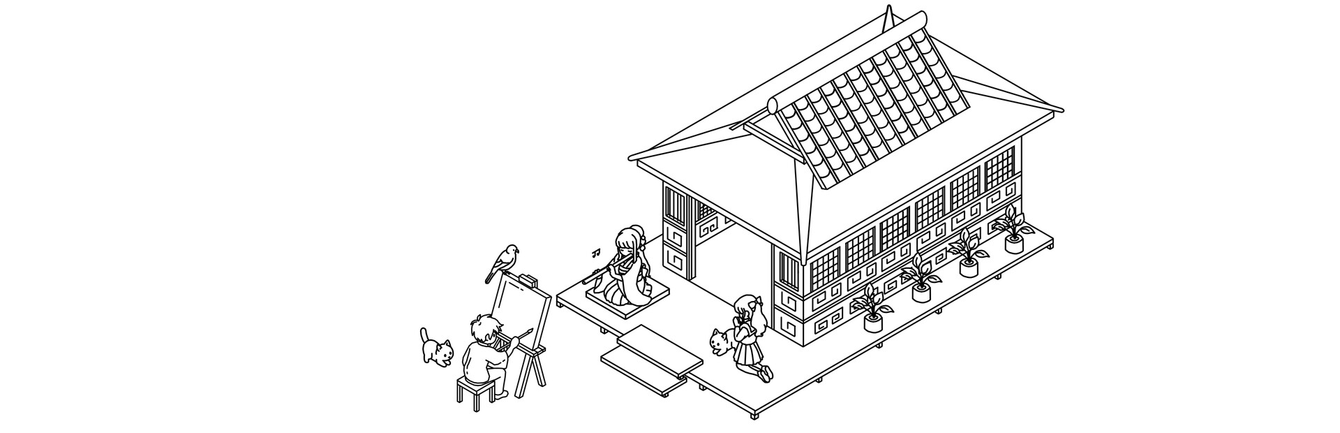 Hidden Felines: Japanese Village