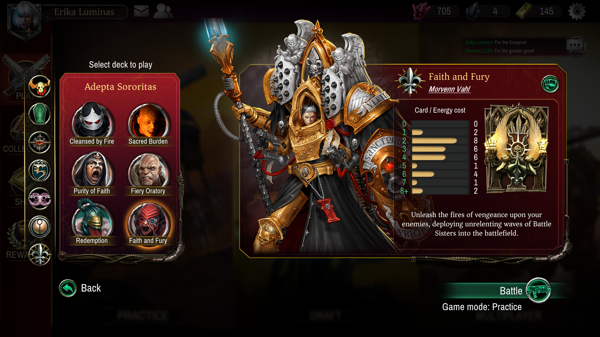 Warhammer 40,000: Warpforge - Sororitas starter bundle PC gameplay screenshot 2 of 2