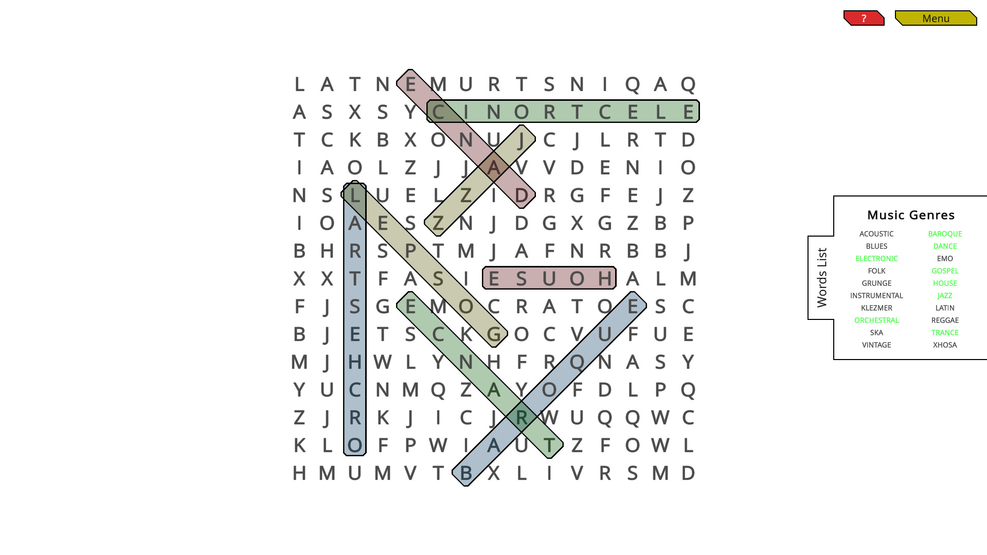 Woohoo! - Game "WordSearch" Featured Screenshot #1