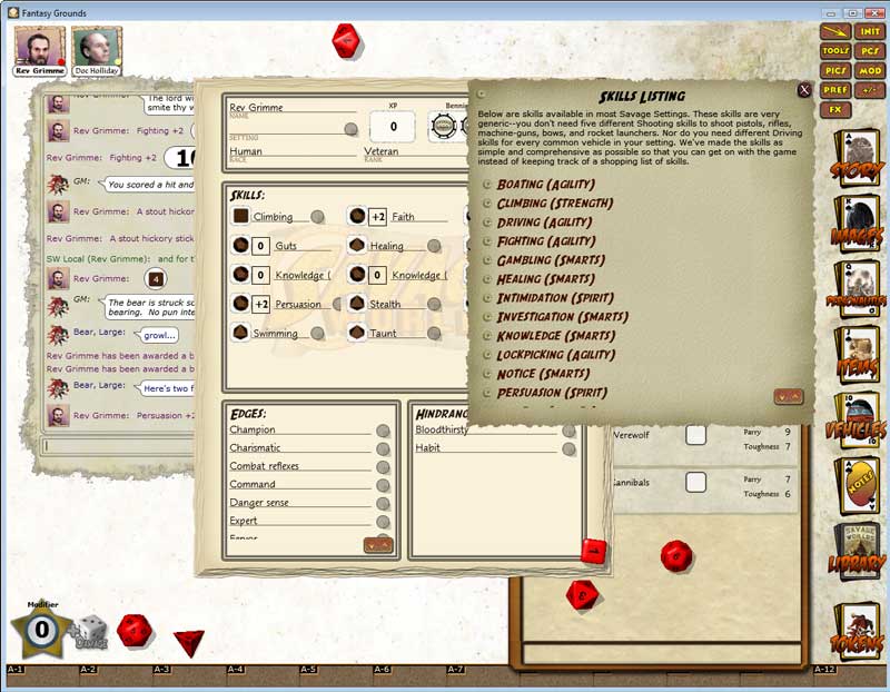 Fantasy Grounds - Savage Worlds Ruleset screenshot 4