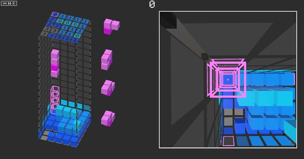 Cubic Tetris game for Linux 1