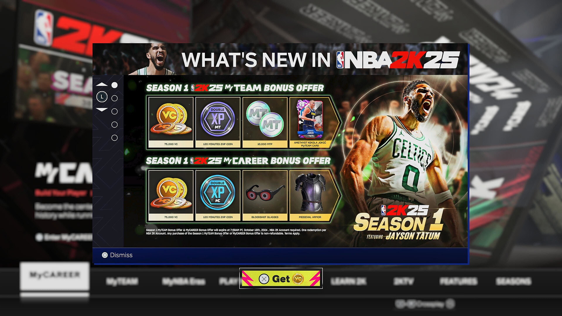 Season 1 MyTEAM Bonus Offer Featured Screenshot #1