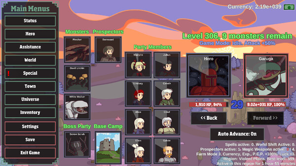 Скриншот из Monster Hunting: Incremental Grind Forever
