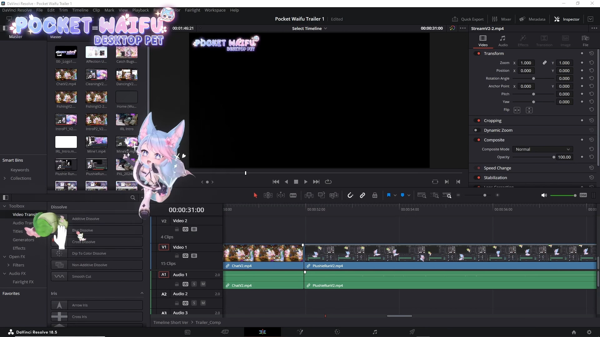 Screenshot of Pocket Waifu: Desktop Pet