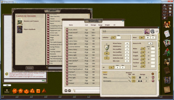 Screenshot z Fantasy Grounds - Castles & Crusades Ruleset Screenshot z Fantasy Grounds - Castles & Crusades Ruleset