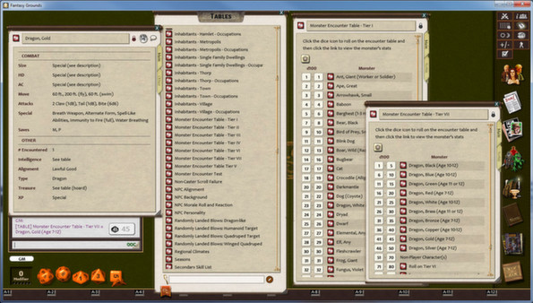 Screenshot z Fantasy Grounds - C&C Castle Keeper's Guide