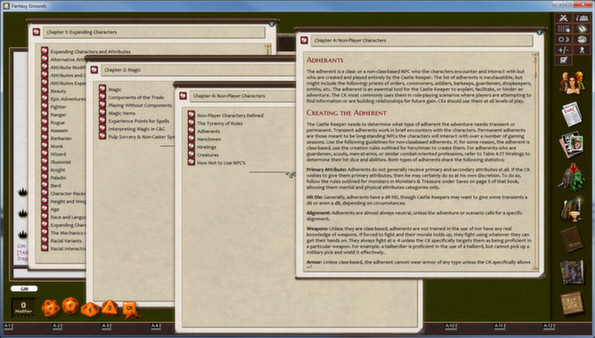 Screenshot z Fantasy Grounds - C&C Castle Keeper's Guide