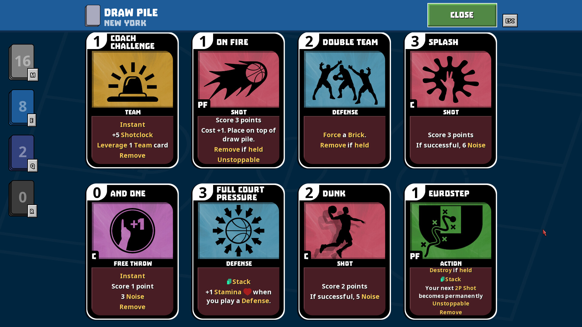 Clutchtime: Basketball Deckbuilder gameplay screenshot 3