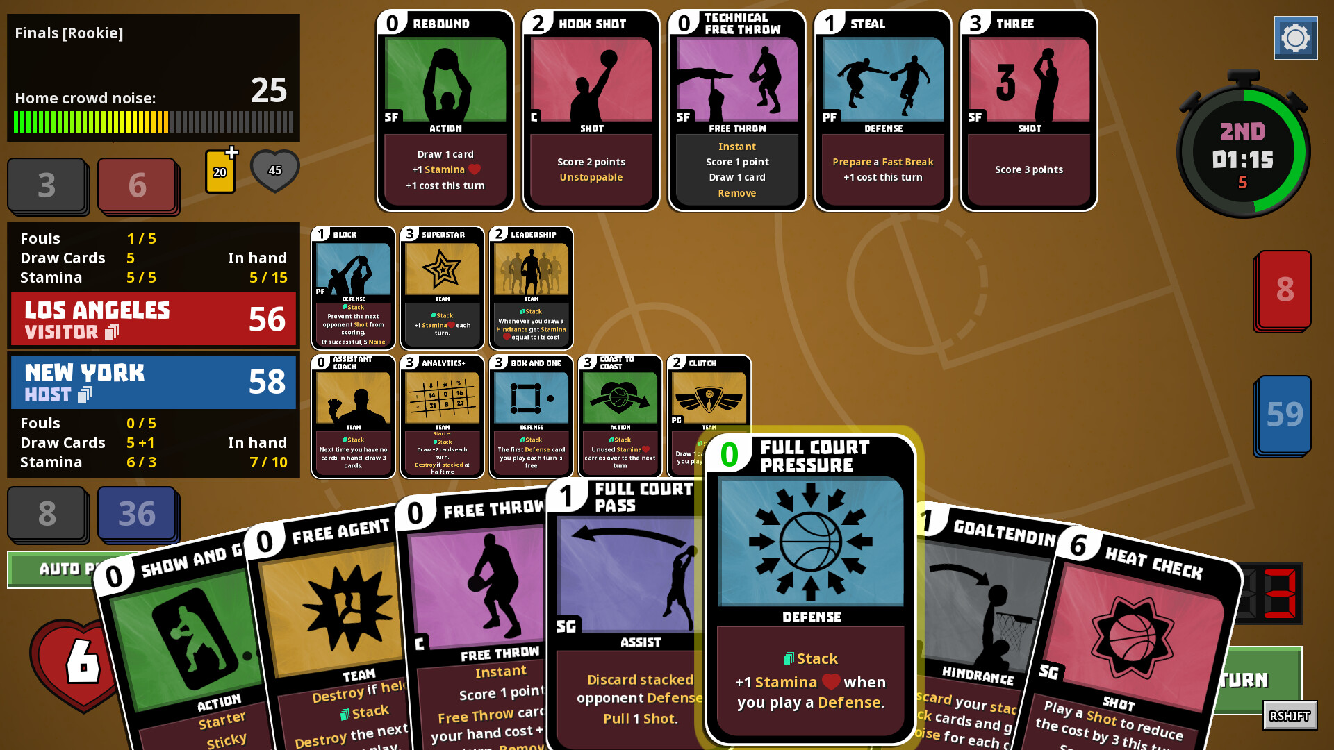 Clutchtime™: Basketball Deckbuilder screenshot 1