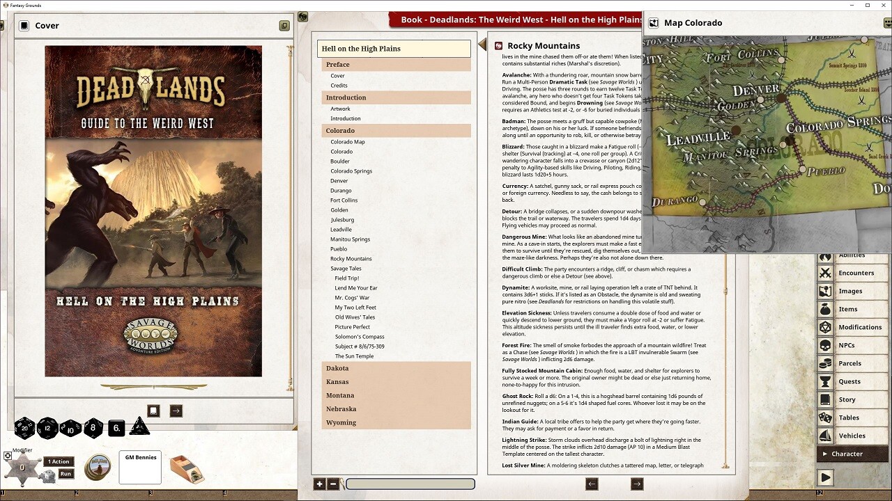 Fantasy Grounds - Deadlands: the Weird West - Hell on the High Plains screenshot 1