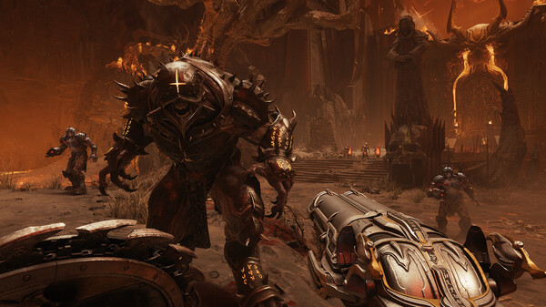 Screenshot of DOOM: The Dark Ages gameplay showing in-action mechanics