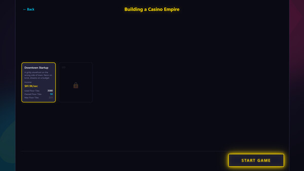 Screenshot of Idle Casino Empire gameplay showing in-action mechanics