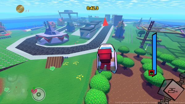 Screenshot of Robo Ride & Glide gameplay showing in-action mechanics