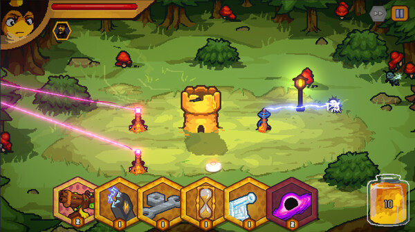 Screenshot of Bees vs Zombees gameplay showing in-action mechanics