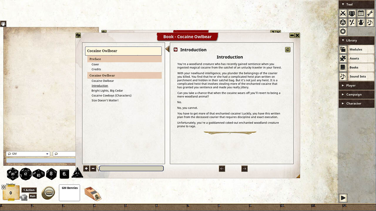 Fantasy Grounds - COCAINE OWLBEAR A Savage Worlds Adventureのスクリーンショット 1