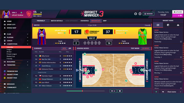 Screenshot z iBasket Manager 3 - Online Basketball Manager Screenshot z iBasket Manager 3 - Online Basketball Manager