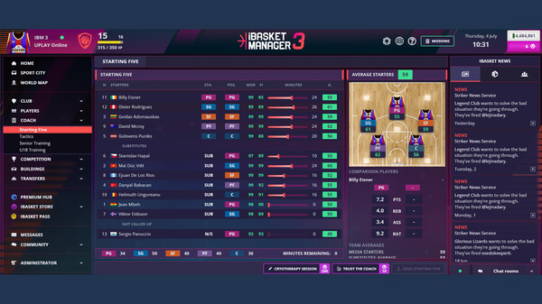 Screenshot z iBasket Manager 3 - Online Basketball Manager Screenshot z iBasket Manager 3 - Online Basketball Manager