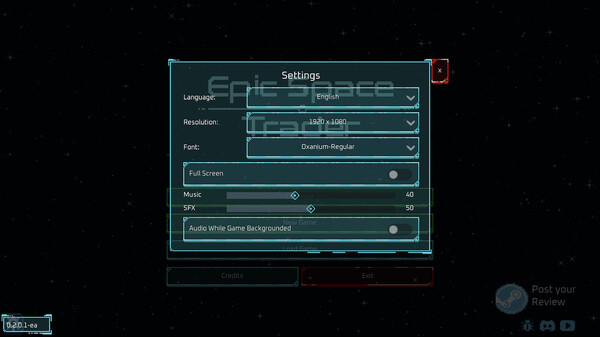Screenshot z Epic Space Trader