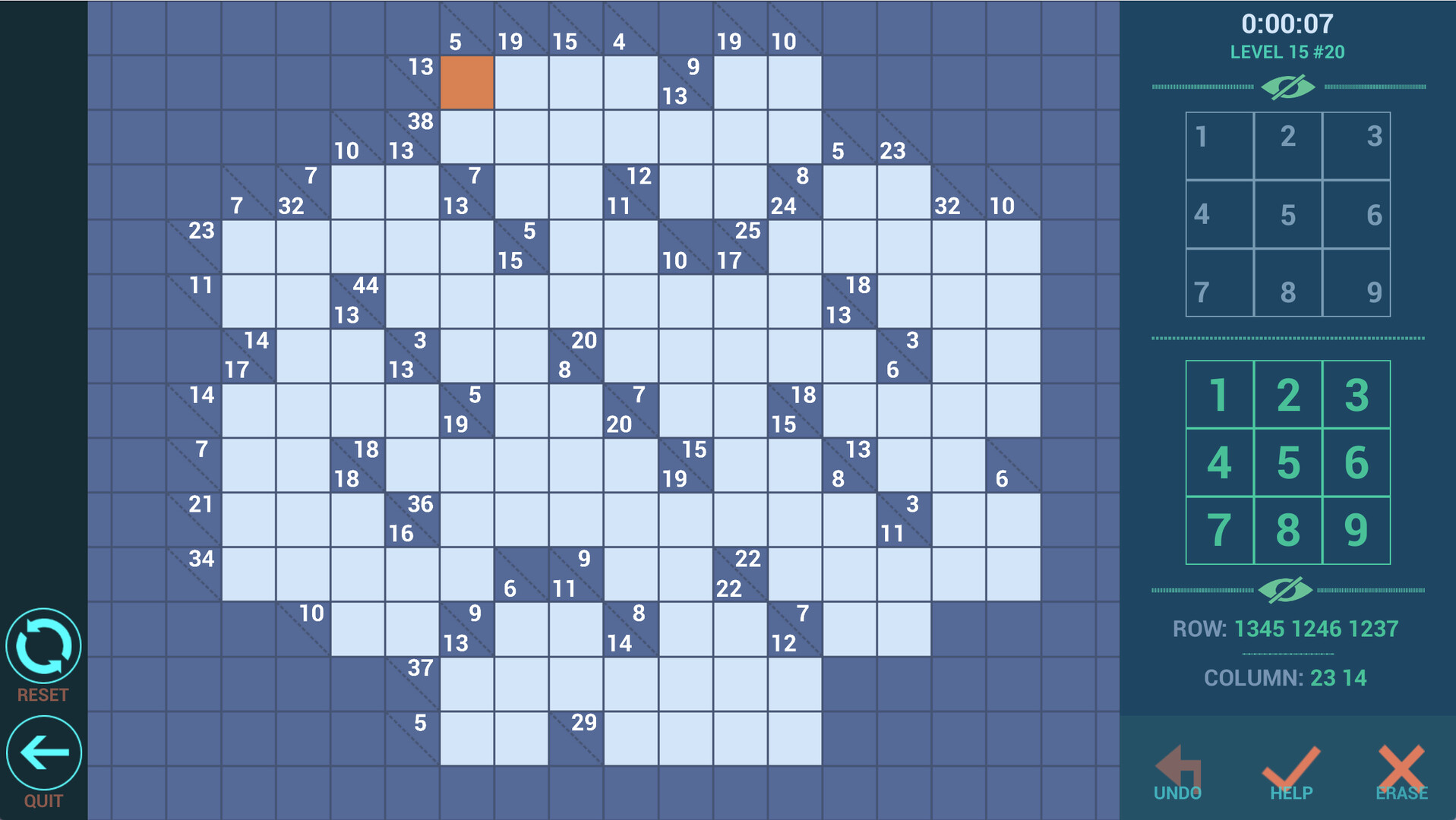 #3. Kakuro++ (Steam) Podle: Chaviro Software