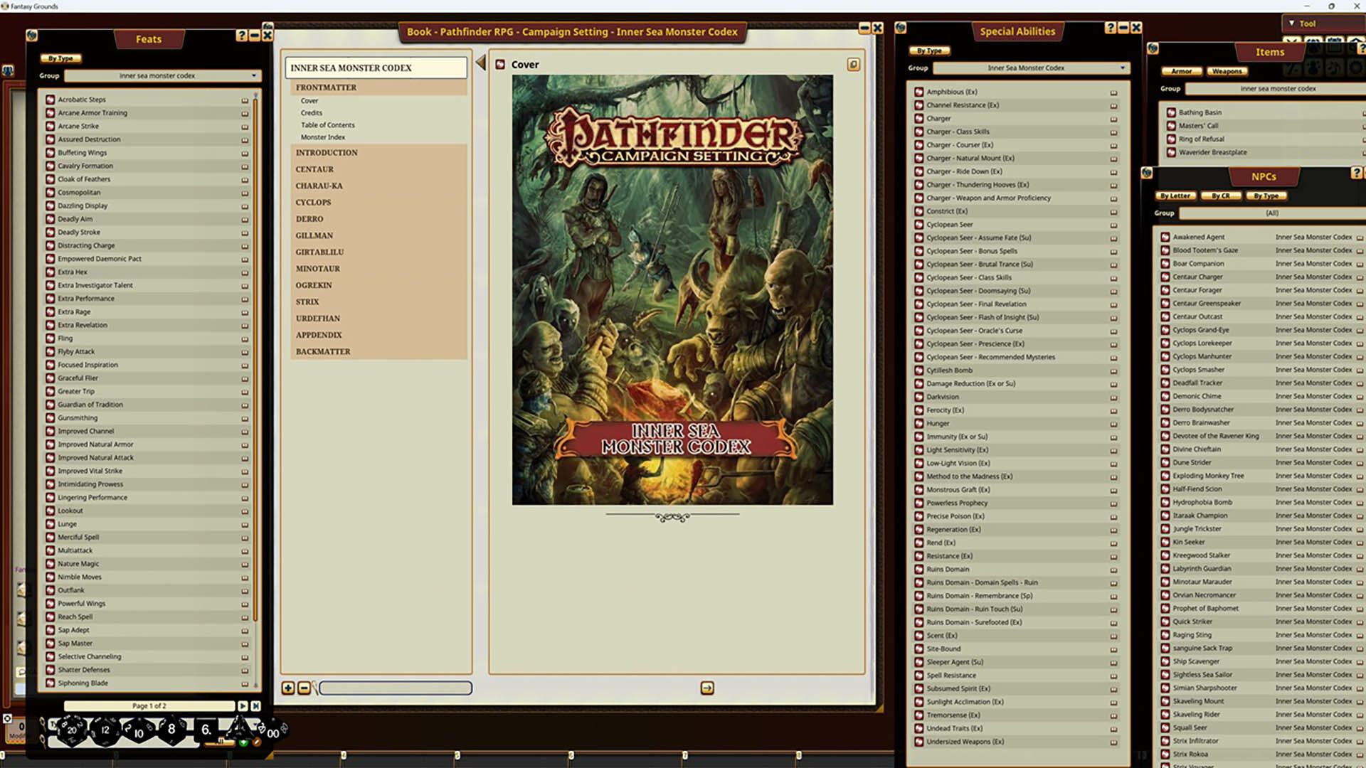 Fantasy Grounds - Pathfinder RPG - Campaign Setting: Inner Sea Monster Codexのスクリーンショット 1