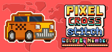 Pixel Cross Stitch Color by Number banner